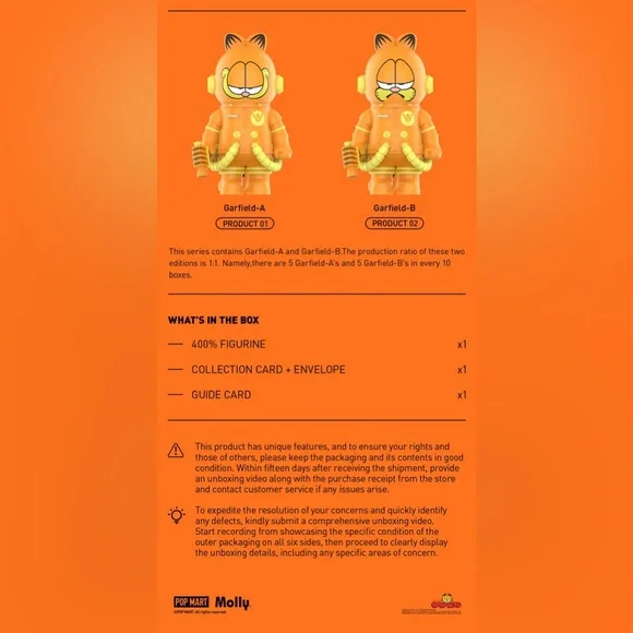 POP MART MEGA SPACE MOLLY 400% Garfield - Picture 4 of 6